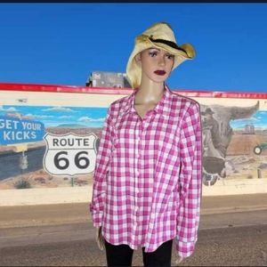 Sale Crown & Ivy checkered buttonup top size XL